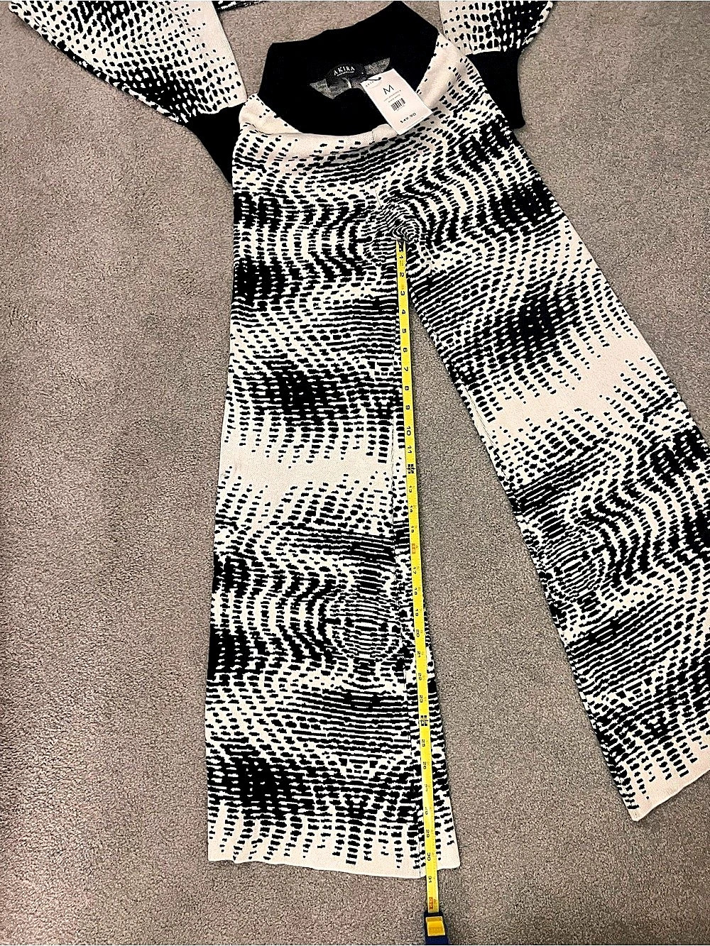 Akira Abstract Wide-Leg Set in Black & White Size Medium NWT - Picture 7 of 9
